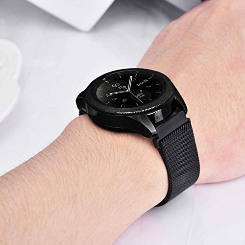 20Mm Quick Release Watch Band Metal Strap For Samsung Galaxy Watch 5 4 3 40Mm 41Mm 42Mm 44Mm 45Mm 46Mm Magnetic Mesh Watch Band For Amazfit Bip U Pro/Gts For Galaxy Watch Active 2/Active,Black #TOP1