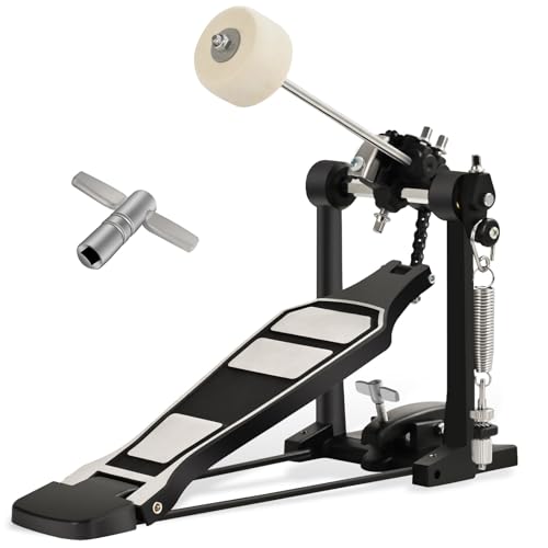 Tipatyard Single Bass Drum Pedal Single Pedal for Drum Set Kit and Electronic Drums | Single Chain