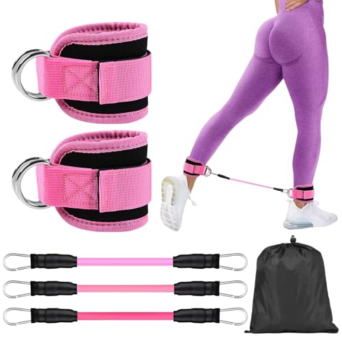Ankle Resistance Bands Set with Cuffs and Storage Bag