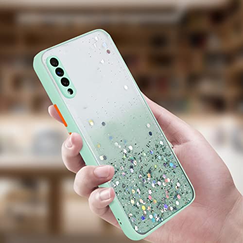 Image of VONZEE Case Compatible with Samsung Galaxy A50 /A50s /A30s, Non Moving Glitter Cover for Girls & Women Soft TPU (Mint Green)