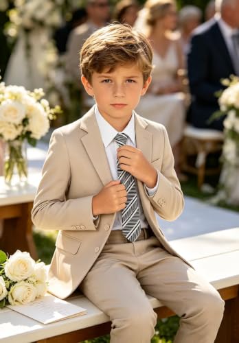 Image of Kids Suits for Boys Summer Dress Clothes Toddler Boy Tuxedo Wedding Outfit