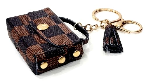 Image of JSR Designer Mini Bag Keychain with Tassel, Gold Chain, Multiple Patterns, Fashion Accessory For Car Bike Purses And Gifting
