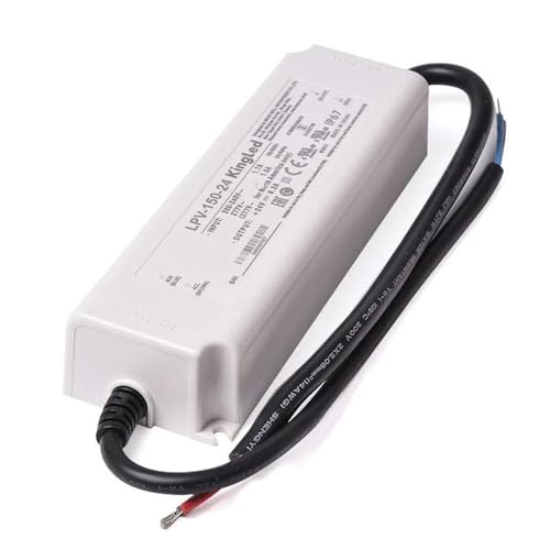 Kingled - Fuente de alimentación de 24 V, 150 W, 6,3 A, impermeable, Ip67, apta para exteriores, modelo MeanWell LPV-150-24, transformador para tira LED 24 V