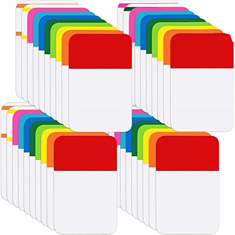 800 Pieces File Tabs Sticky Index Tabs, Writable and Repositionable Filing Tabs Flags for Pages or Book Markers, Reading Notes, Classify Files, 40 Sets (12 Colors, 1 Inch) Cover
