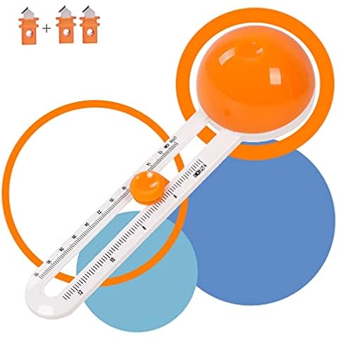 Circle Paper Cutter Rotary Circular Cutter for Cardstocks Craft Cutting Tools, Compass Paper Cutter Trimmer Scrapbooking (included 3 blades) (Orange) Cover