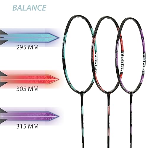 Image of TANSO Katana 2.0 Graphite Light Weight Carbon Fibre Strung Badminton Racket with Free Racquet Cover (80 Grams, 32 Lbs Tension, Strung Badminton Racket with Free Full Racquet Cover) (Purple)