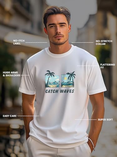 Image of Nobero Men's Regular Graphic Printed T-Shirt for Men | Soft Cotton | Classic Fit | Printed Casual Tshirt for Men