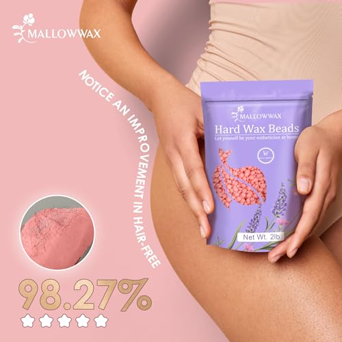 Image of Mallowwax Hard Wax Beads for Hair Removal, 2LB Wax for Sensitive Skin