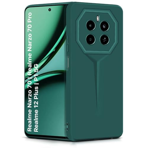 Image of WOW IMAGINE Back Cover for Realme Narzo 70 | Realme Narzo 70 Pro | Realme 12 Plus | P1 5G | Blade Series Thin Case | Camera Protection | Soft Matte Silicone Flexible Mobile Case - Green