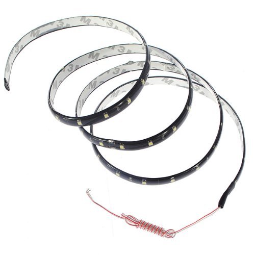 Well-Goal Blanco 60 SMD LED Flexible Impermeable Neon Tira Luz Lampara Coche Van Camión 12 V Blanco 1,2 M