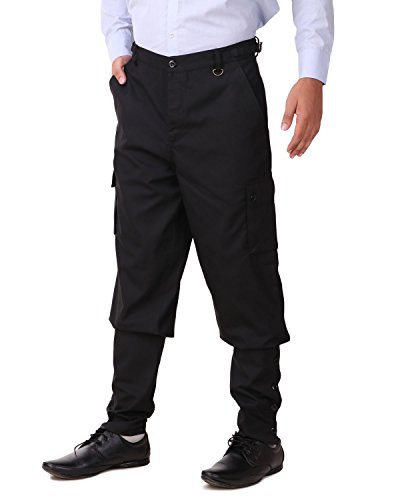 Thepiratedressing Steampunk Victorian Cosplay Costume Mens Airship Pants Trousers C1487 (Black (Poly Viscose Fabric)) (Medium) #TOP2