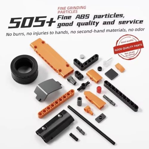 Image of 1:18 Scale Racing Car Building Block Set - Pull Back DIY Assembly Supercar Model | Compatible Bricks Toy for Kids, Adults, Collectors & Racing Car Lovers (Orange Mustang Block car)