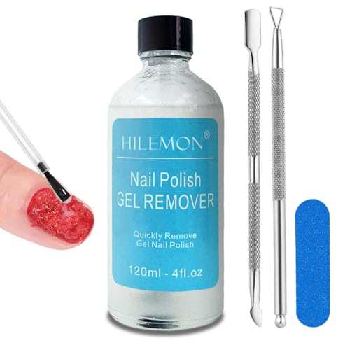 Quick Gel Nail Polish Remover Kit, Easy Remove Gel Polish in 3 Minutes, Safe for Natural Nails with Nail Tools, No Need Soaking or Wrapping, Gel Remover for Nails, Larger Size (120ml)