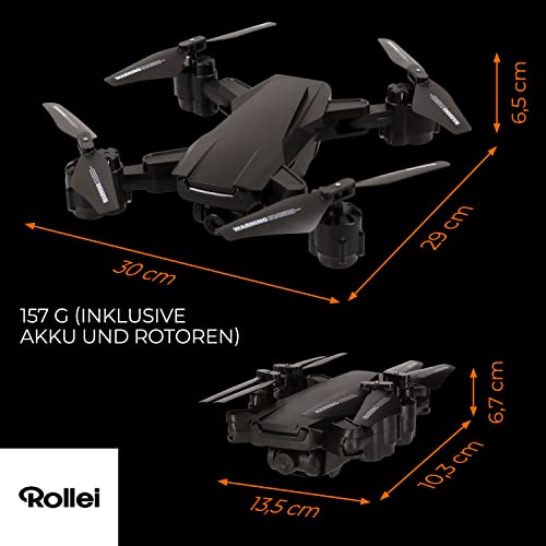 Miniatura 3 de Rollei Fly 60 Combo Drone, Transmisión De Imagen Wifi En Vivo, Giroscopio De 6 Ejes, Tiempo De Vuelo Largo, Control De Aplicación E Incluye Servicio Remoto