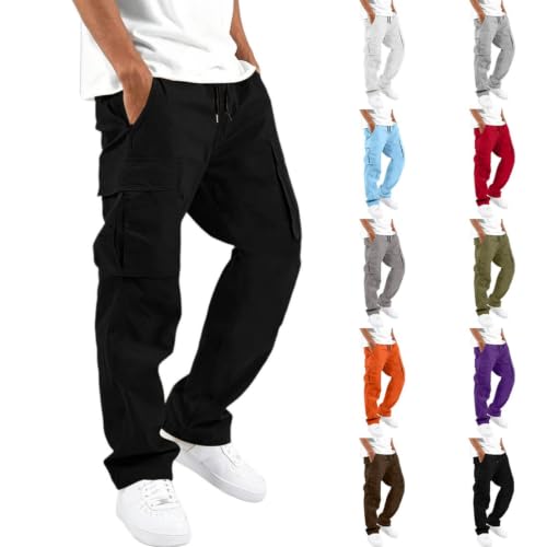 Cargo Pants for Men - Multipocket Elastic Waist Straight Leg Hiking Pants - image 1