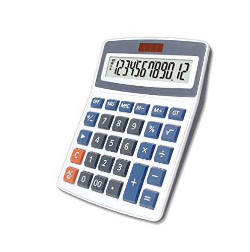 Calculatrice 12 chiffres grand affichage LCD résolvant les erreurs de lecture en comptabilité