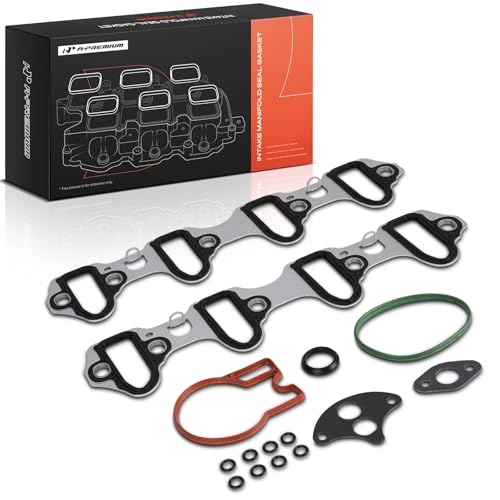 A-Premium Lower Engine Intake Manifold Gasket Set Compatible with Chevy, GMC, Hummer, Cadillac, Saab, Isuzu & GM Cars - 99-17 - Silverado, Express, Tahoe, Sierra, Yukon, H2, Savana & More, 8Cyl OHV