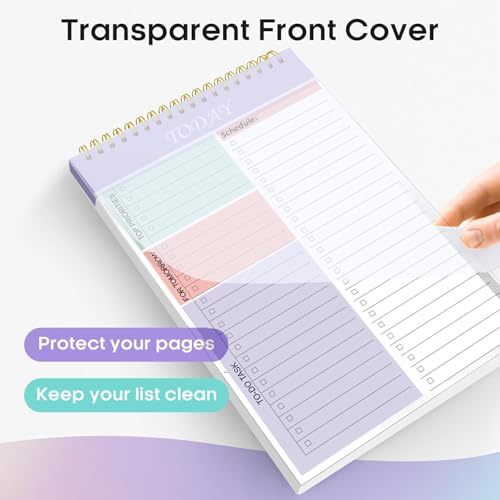 Image of AccuPrints A5 To Do List Notepad - Daily Planner Undated 50 Sheets /100 Pages Tear Off, 5.8 inch x 8.2 inch | Planning Memo Pad | Checklist Productivity Note Pad for Work and Personal Organized (Purple)