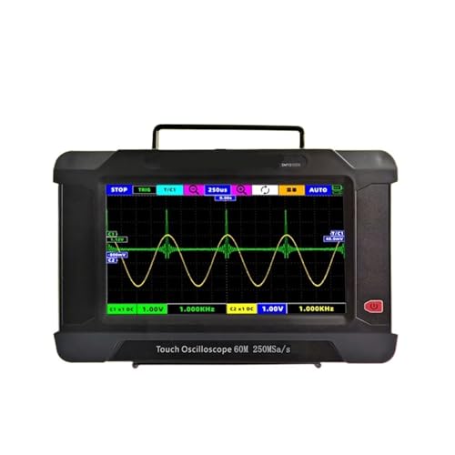 2チャンネルデジタルオシロスコープ 60MH/z 7インチLCDタッチスクリーン Osciloscopio SMTO502S 信号発生器 ロシア語、ポルトガル語