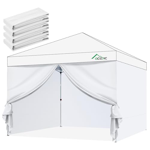 Lot de 4 parois latérales pour tonnelle, imperméable, 3 x 3 m, parois latérales pour tonnelle, 99% de Protection UV, Seulement 4 (Blanc, 3m*3m)