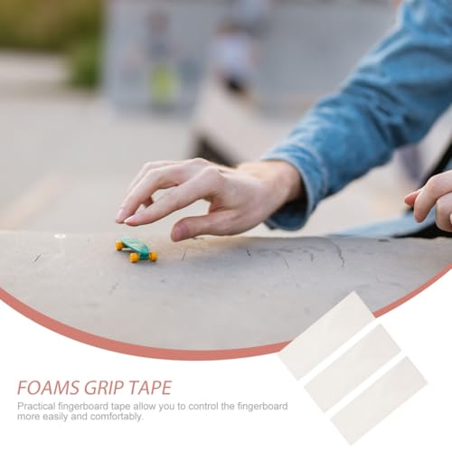Image of Balacoo 3 Pcs Finger Skateboard Stickers Foam Grip Tape Transparent | Foam Grip Tape, Self-Adhesive Backing, 3 Pcs, Transparent Finish, Easy Control