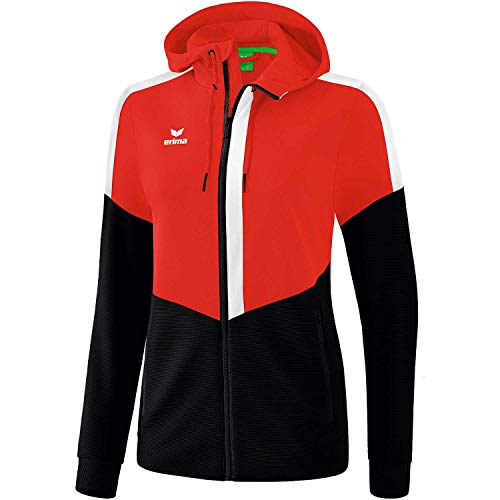 Erima Damen Squad Trainings Jacke (1032056), rot/schwarz/weiß, 38
