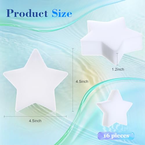 Image of Boao 16 Pieces Oil Absorbing Sponge for Hot Tub Swimming Pool and Spa (Star,White)