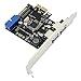 JMT PCIE to 2 Ports USB3.0 Expansion Card Desktop Front 19/20PIN Header Interface for PCI-E x1/x4/x8/x16 for Windows XP/7/8/8.1/10