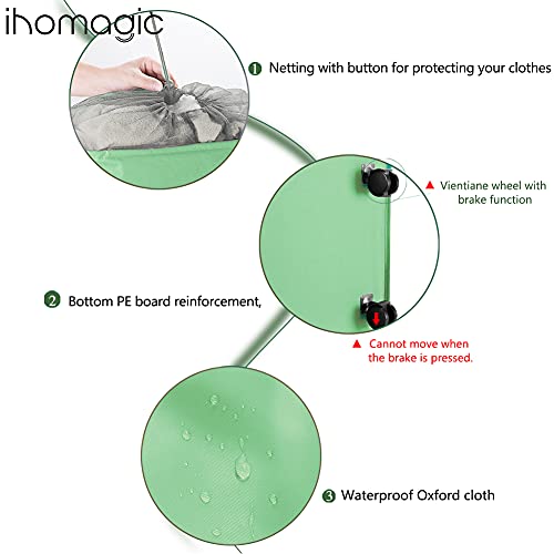 IHOMAGIC 40L Cesto Biancheria con Ruote - Sottile