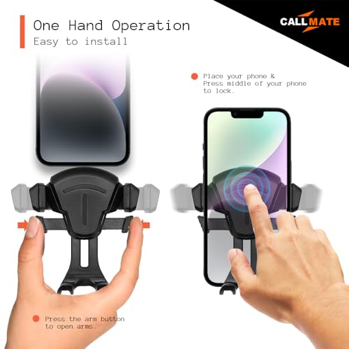 Image of Callmate Car Mobile Holder for Dashboard & Windshield, Silicone Lock System with Long Neck, Powerful Suction Grip, Easy Installation & Release (Black, 360 Rotation)