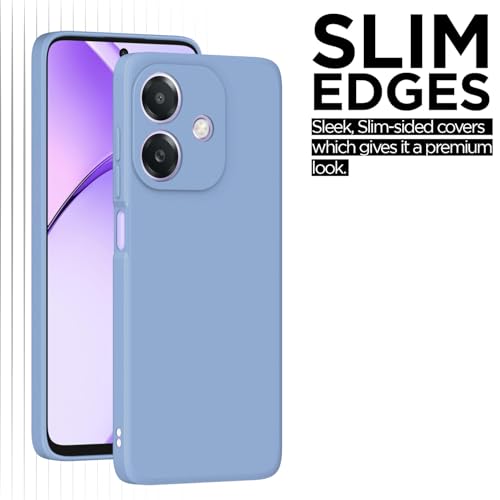 Image of Outlouders Back Cover for Oppo A3x 5G / A3x 4G / A3 5G | Camera Protection | Durable Soft Matte Silicone Bumper Case (Aqua Blue)