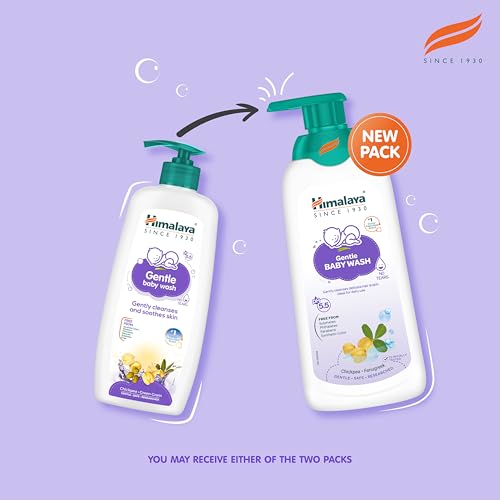 Image of Himalaya Gentle Baby Wash 400ml with Chickpea, Fenugreek|pH 5.5|No.1 Doctor Recommended brand|100% Soap free Gentle cleanser for skin & hair|Tear free|Safe for Newborns|Skin Microbiome - friendly|Hypoallergenic