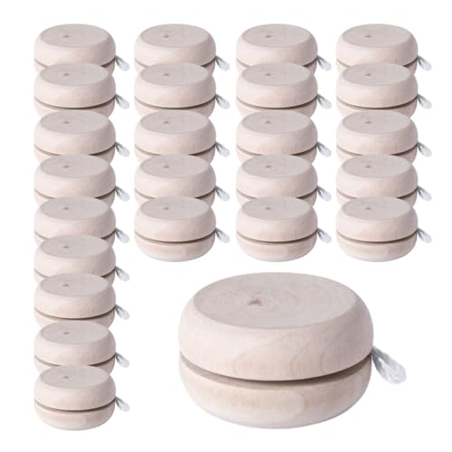 Pack 25/50/100 Yoyos de Madera para Personalizar, Pack de Yoyos de Madera DIY, Lote al por Mayor (25)