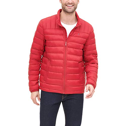 Tommy Hilfiger Men's Packable Down Jacket (Regular and Big & Tall Sizes), Crimson