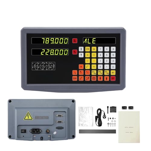 SDS2MS 2 Axis DRO kit Milling Lathe Grider Digital Readout Display with 2PCS 5um Optical Ruler Linear Scale Encoder(Only 2 Axis DRO)