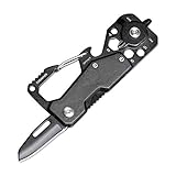 Carabiner Keychain Multitool - 8 in 1 Tactical Emergency Survival Gear - Bottle Opener, Wrench, Scre