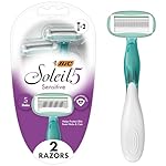 BIC Soleil Sensitive Advanced Women's Disposable Razors with 5 Blades, Designed for a Closer Shave,Gift for Women, 2-Pack