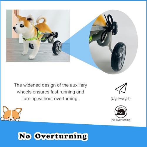 CHZDPP Hunde-Rollstuhl Leichte Hunderäder für Hinterbeine, Hunderollstuhl für gelähmte Hinterbeine, Kleine/mittlere Hunderollstühle für 5 10 15 20 lbs(XXS)
