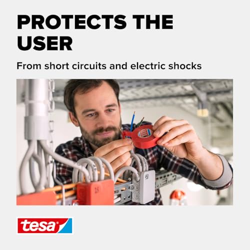 tesa Insulating Tape - Self-adhesive Insulating Tape, Heat-Resistant - for Insulating, Repairing and Bundling - 3x 10 m - Black
