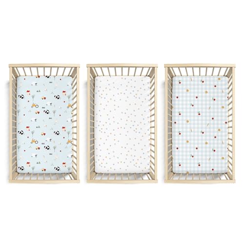 Image of Little Grape Land 3 Pack Crib Sheets Baby Toddler Sheets,52x28