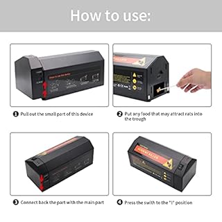 2X Trappola Elettrica per Ratti,7000V Alimentazione Lavorativa Trappola Elettrica per Ratti Modalità Doppia Alimentazione Acchiappa Ratti Elettrico Trappole a Impatto per Ratti