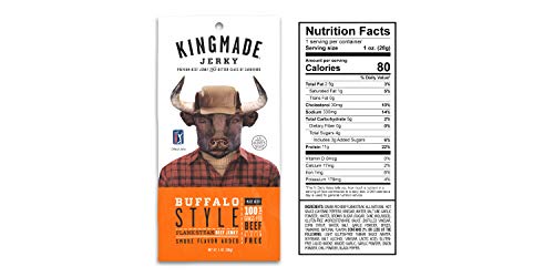 Kingmade Beef Jerky Variety Pack Premium Grass Fed Flank Steak Cuts, Gluten Free, Low Sugar & Sodium, No Msg Added, Natural Protein Snacks With No Nitrates & Nitrites (3 Pack) #TOP5