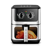 LAVINIAR Large-Capacity Air Fryer, with Viewing Window, 7-Quart, Hot Air Circulation, Adjustable Temperature, Compact and Space-Saving, Quiet Operation, Non-Stick Coating