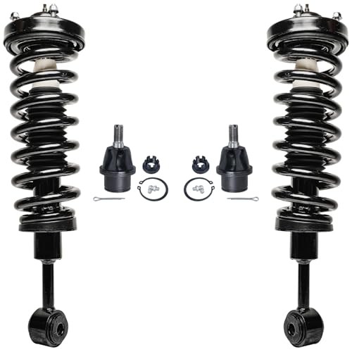 Image of Detroit Axle - 4WD Front Struts Ball Joints for Ford 2004-2008 F-150, 2006-2008 Lincoln Mark LT 2 Struts with Coil Spring 2 Lower Ball Joints 2007 Replacement Suspension Kit