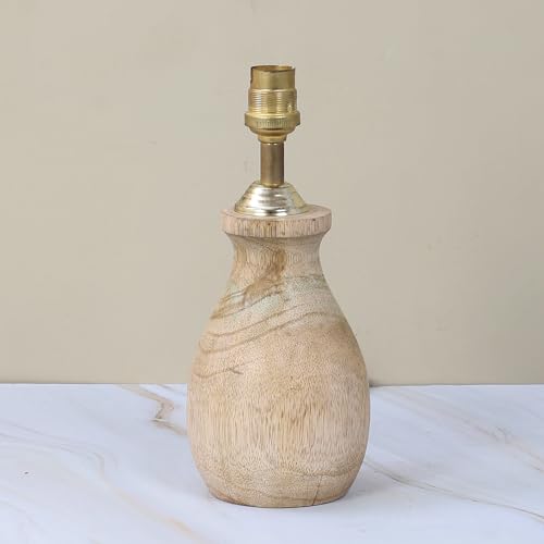 Image of tu casa Mango Wood Table Lamp | Classic Pot Design | Premium Jute Shade | Modern Home Decor | Ambient Bedside Lighting | Bedroom, Living Room, Study Table, Office & Festival Gifting