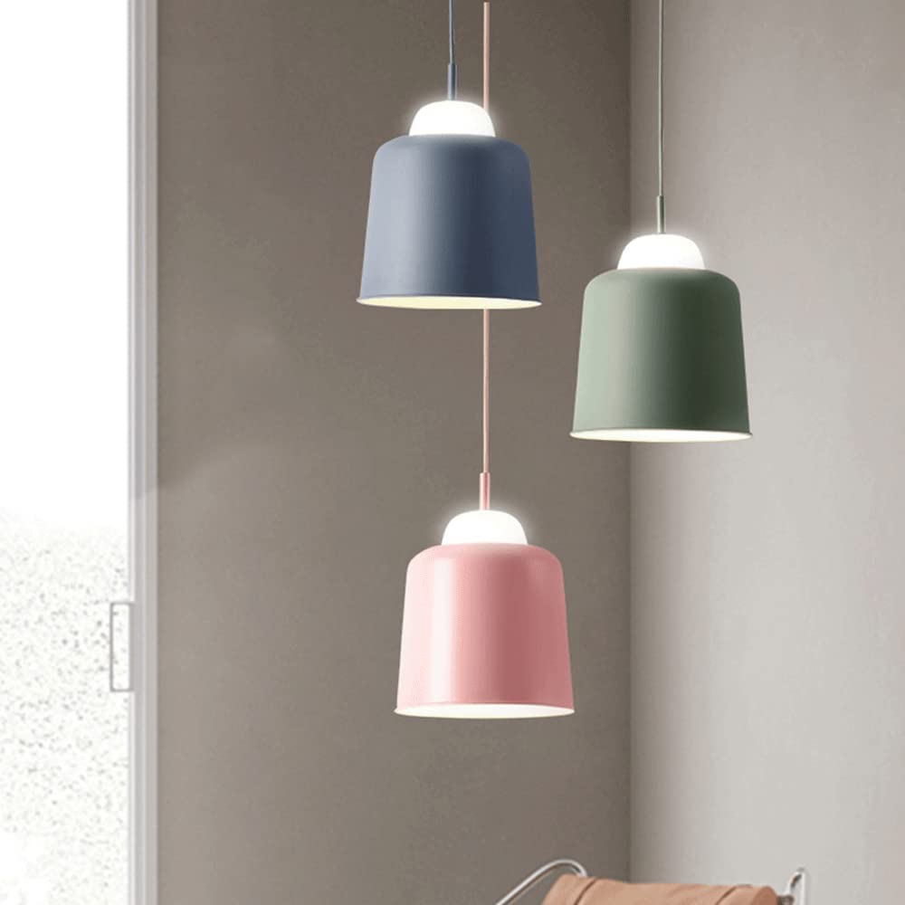 Nowoczesna minimalistyczna żelazna lampa wisząca, 9,4-calowa oprawa wisząca z osłoną garnka, kolorowy abażur Lampa wisząca do oświetlenia wewnętrznego, żyrandol sufitowy do restauracji, salon