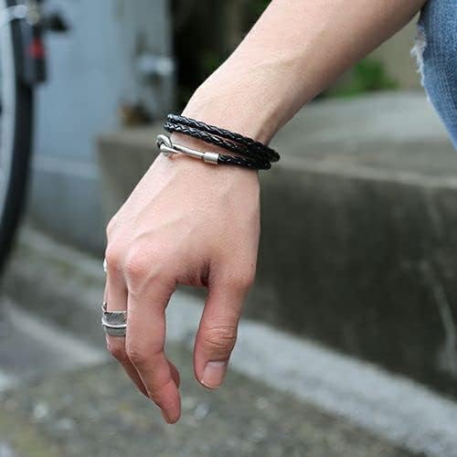 Amazon | [ジャムホームメイド] 編み込み3巻ブレスレット メンズ
