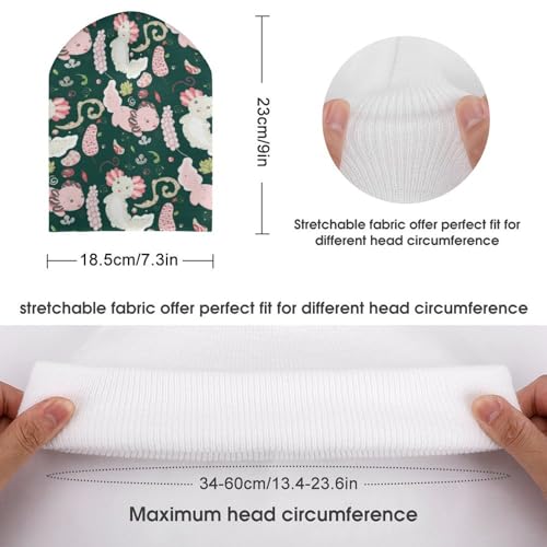 Cute Axolotl Kawaii Pattern Kids Beanie Hat for for Girls Boys Children Cap Winter Knitted Chemo Cancer Headwear Accessories Gifts Decoration Black2
