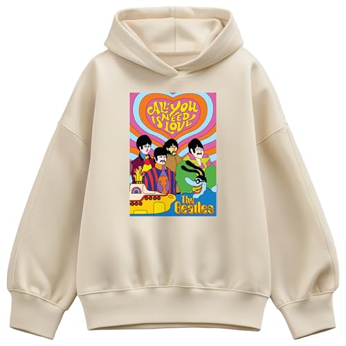 HYBRID APPAREL The Beatles - All You Need Is Love - Women's Short Sleeve Graphic T-Shirt - Size Large Cream