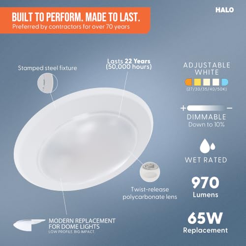 HALO HLC 6 inch LED Flush Mount Ceiling Light 5CCT 970 lumens 24PK by HALO - Used condition - Image 3